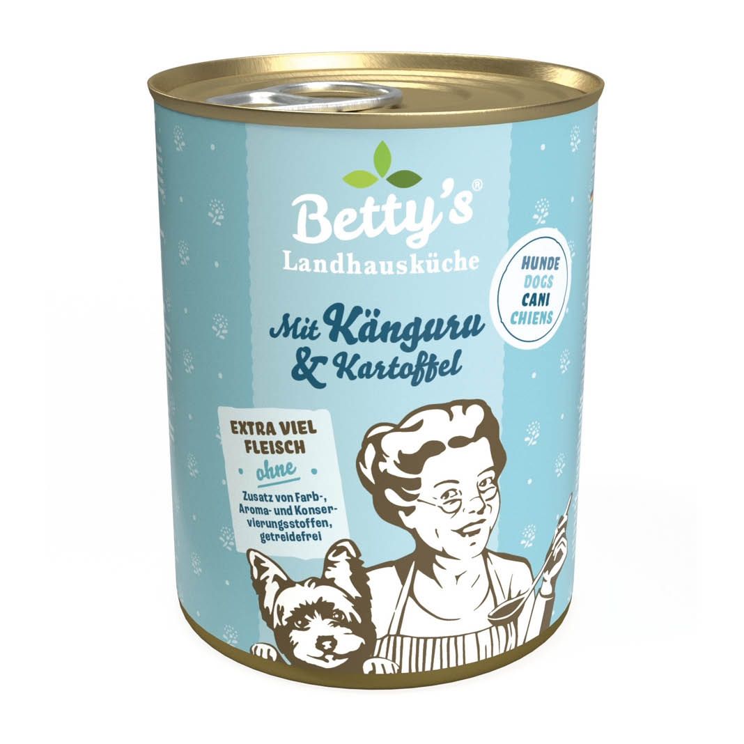 Betty's Landhausküche - Hund - Nassfutter - Känguru & Kartoffel | 6 x 400 g Betty's Landhausküche - Hund - Nassfutter - Känguru & Kartoffel | 6 x 400 g