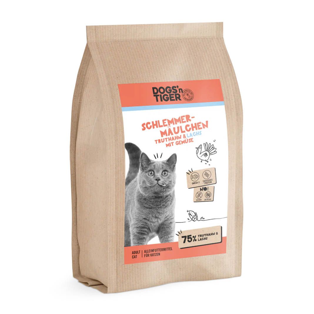 Dogs'n Tiger - Katzentrockenfutter - Adult - Schlemmermäulchen - Truthahn & Lachs | 2 x 10 kg