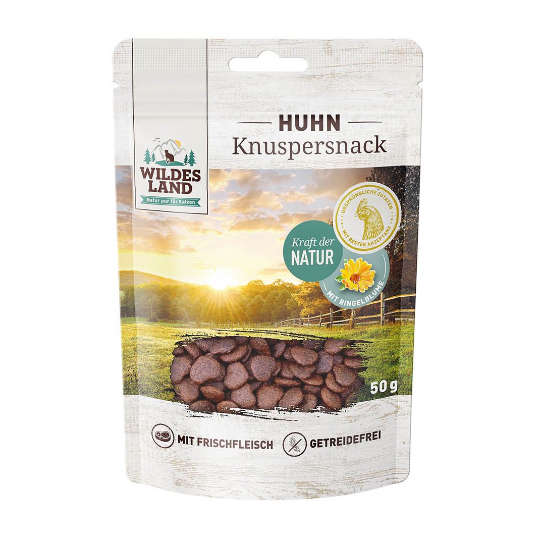 Wildes Land Cat - Knuspersnack - Huhn mit Ringelblume | 50 g