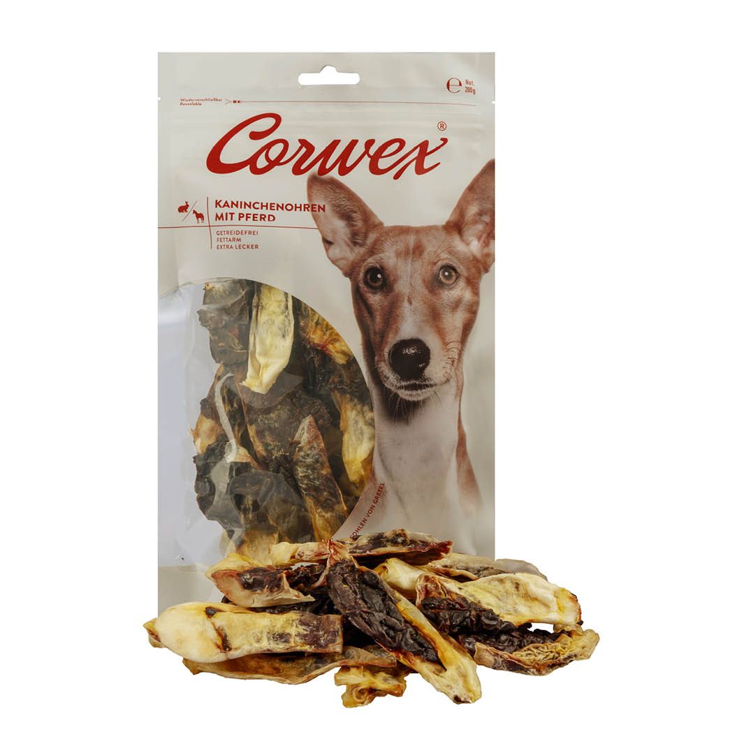 Corwex Kaninchenohren mit Pferd | 200 g