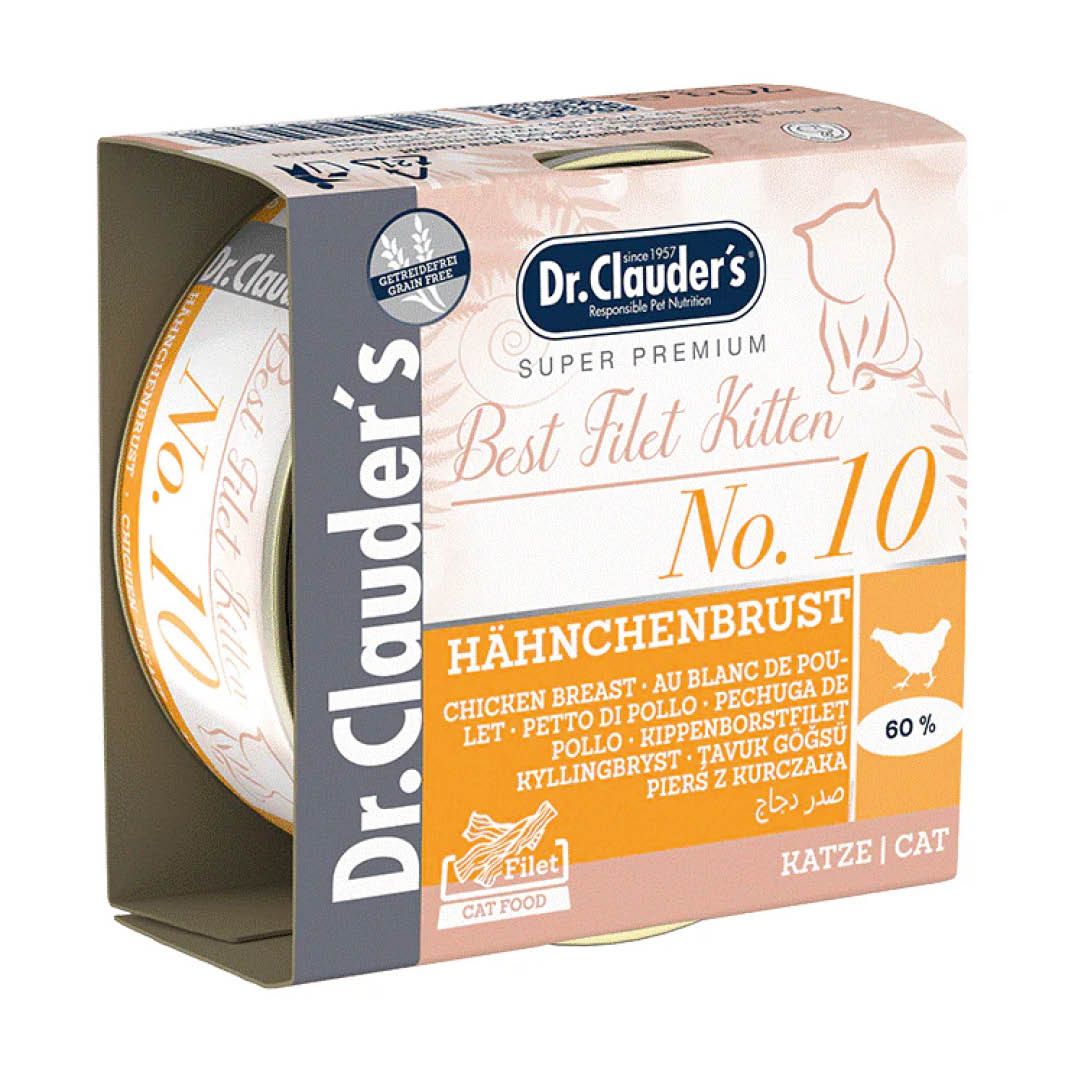 Dr. Clauder's Best Filet Kitten No 10 Hühnchenfilet | 24 x 70 g Dr. Clauder's Best Filet