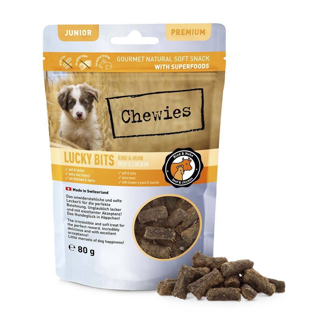 Chewies LUCKY BITS Junior Rind & Huhn | 80 g