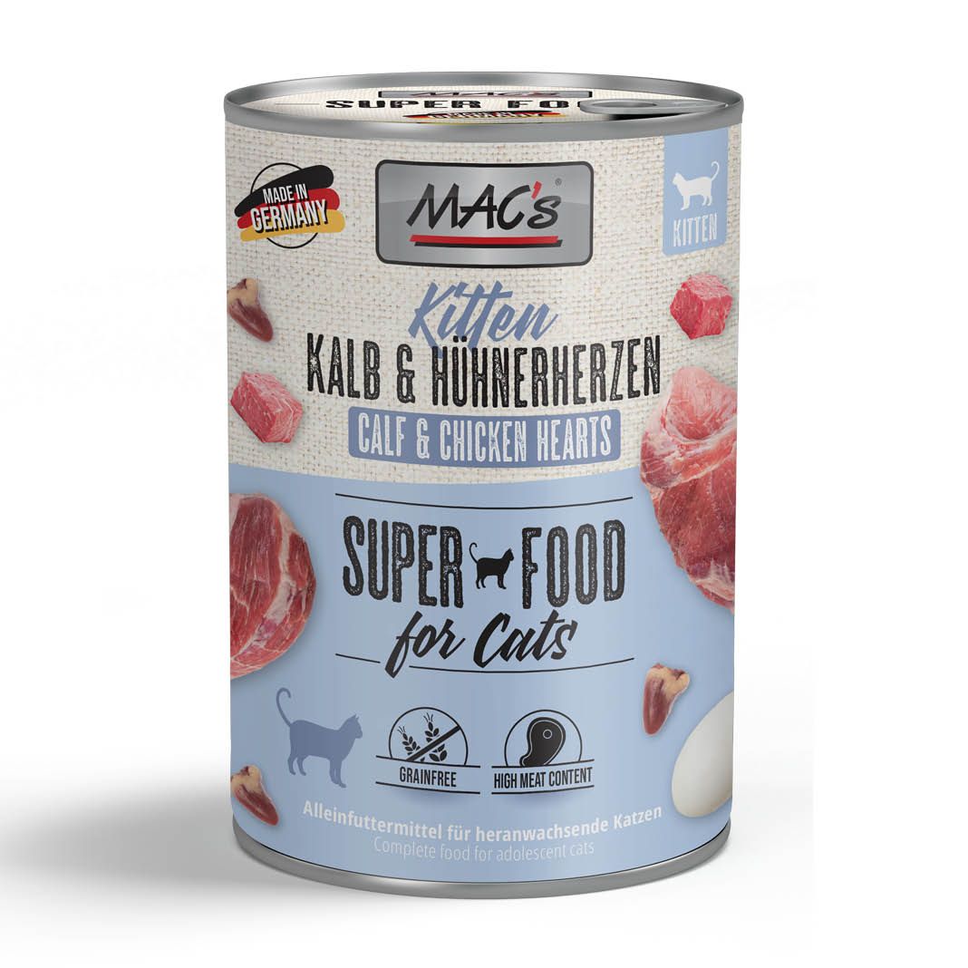 MAC's - Cat - Kitten Kalb & Hühnerherzen | 12 x 400 g