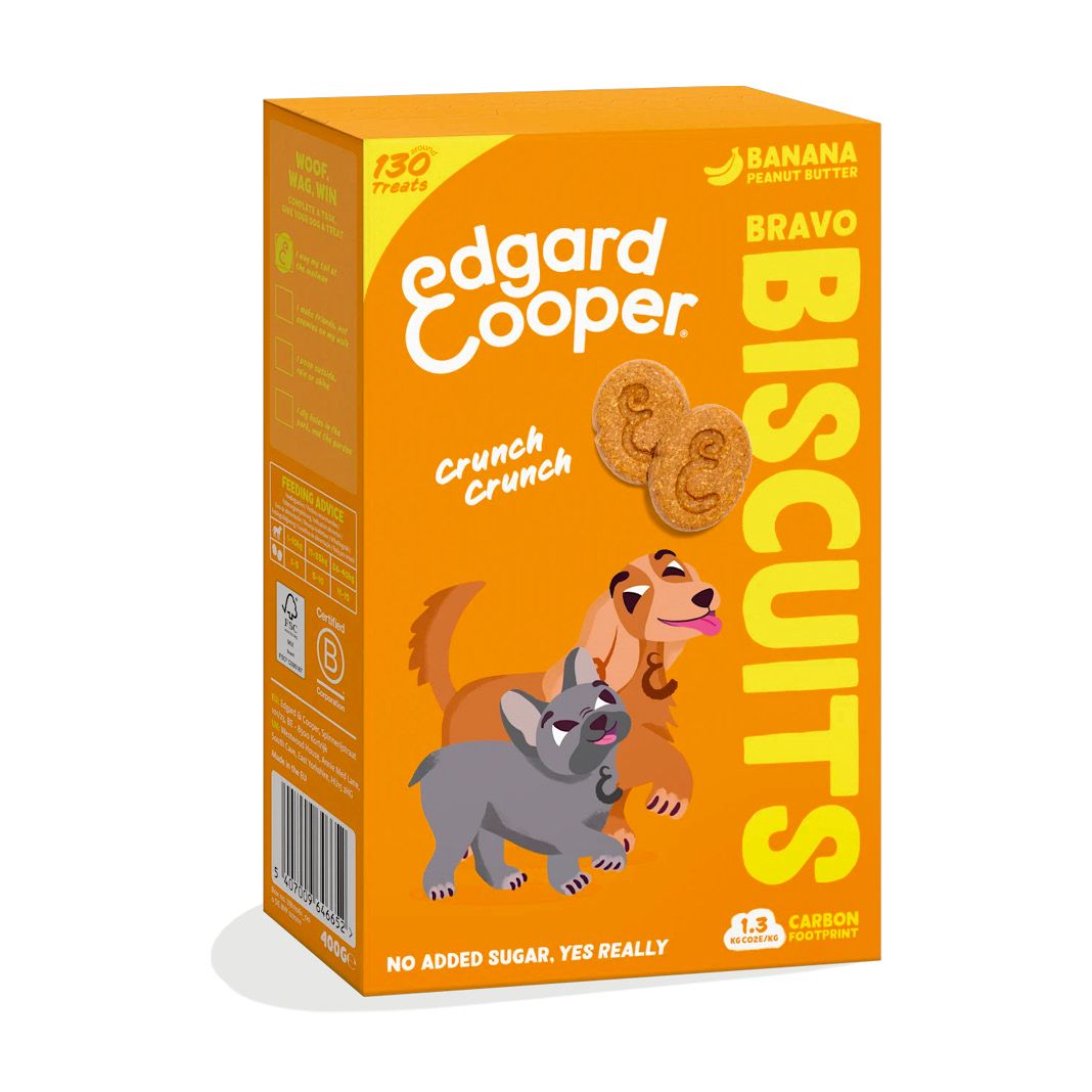Edgard & Cooper Biscuits Banane und Erdnussbutter Hundekekse - 7 x 400 g