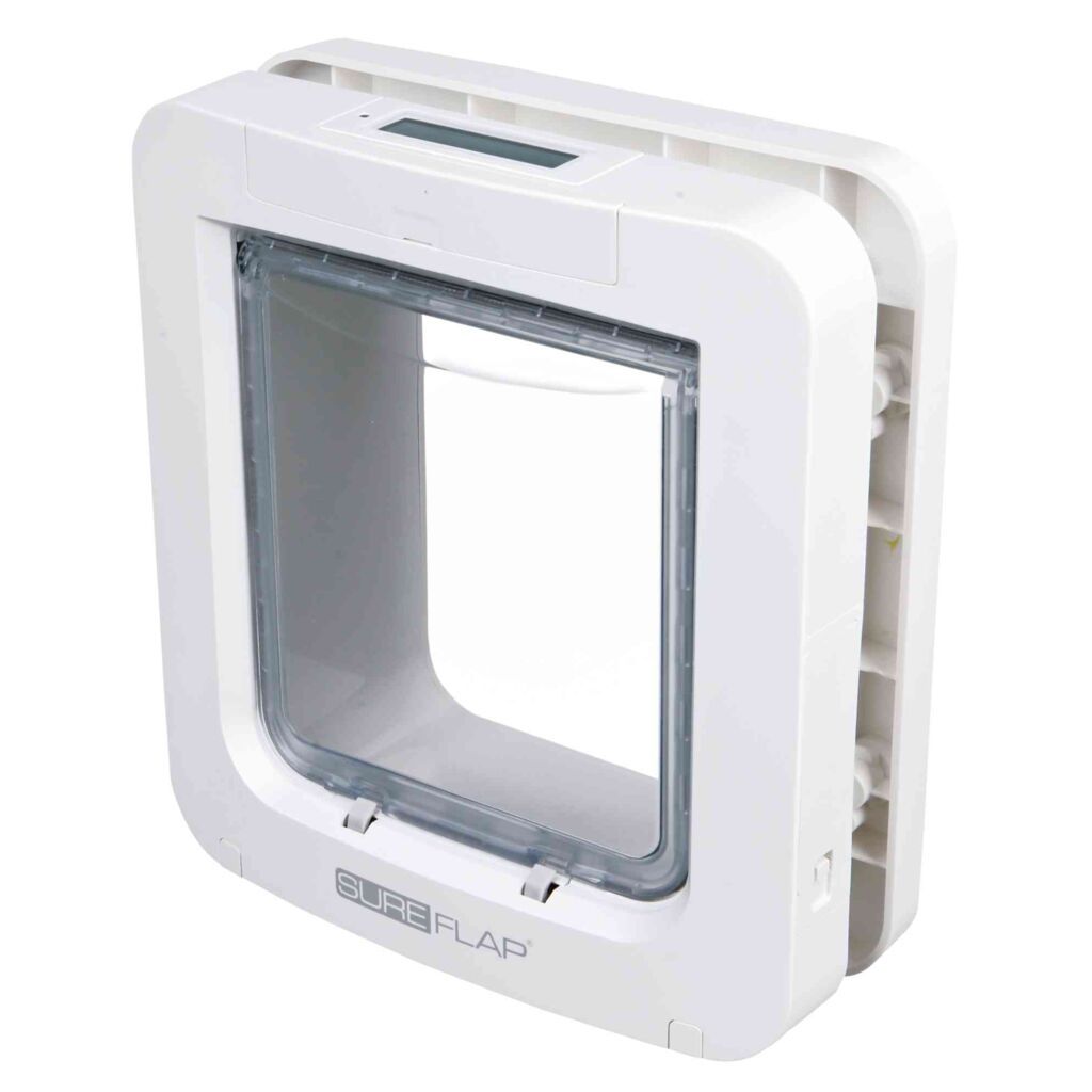 TRIXIE SureFlap 4 Wege Freilauftur mit Mikrochiperkennung weiB 26.2 x 28.1 cm