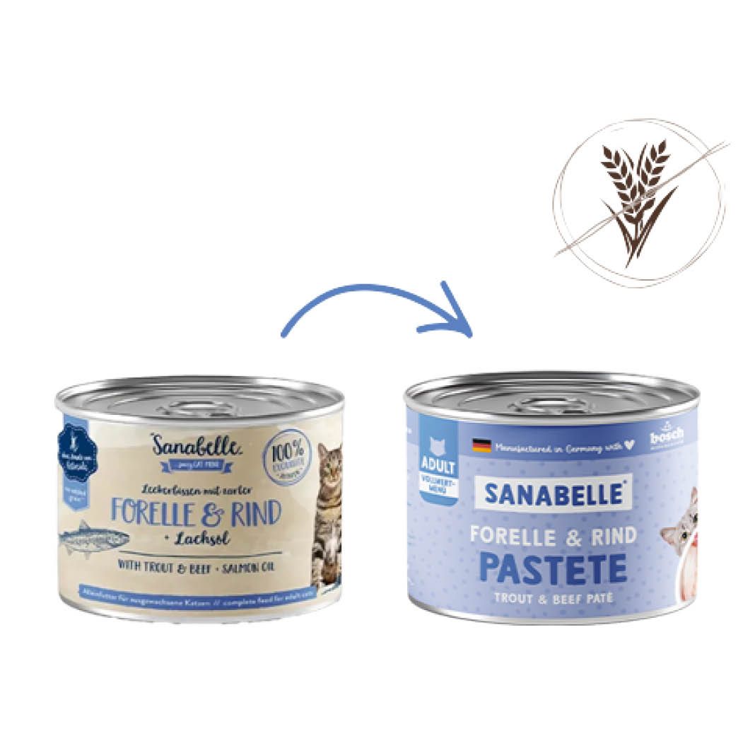 Sanabelle Leckerbissen mit zarter Forelle & Rind | 6 x 195 g