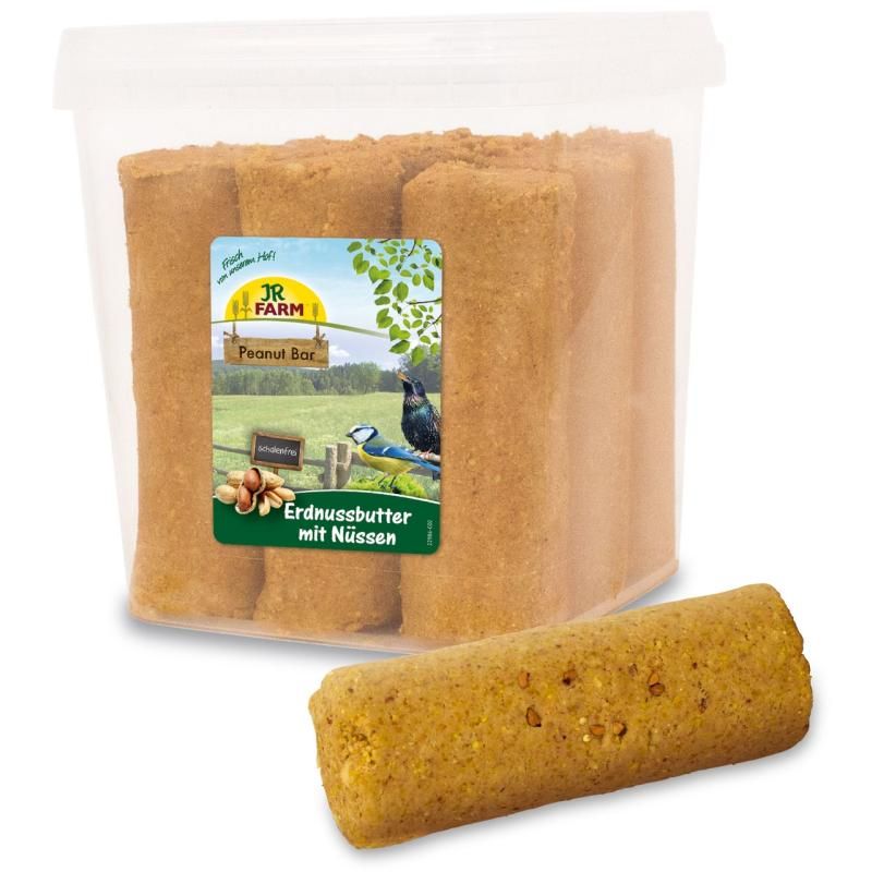 JR FARM Peanut Bar Erdnussbutter mit Nüssen (9 Stück im Eimer) | 3,15 kg