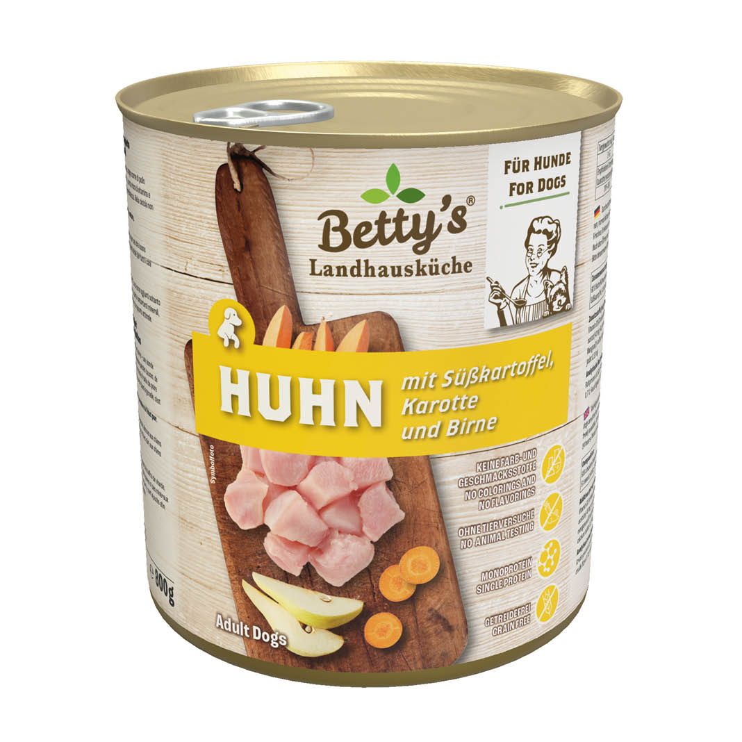 Betty's Landhausküche - Hund - Nassfutter - Huhn & Süßkartoffel | 6 x 800 g Betty's Landhausküche - Hund - Nassfutter - Huhn & Süßkartoffel | 6 x 800 g