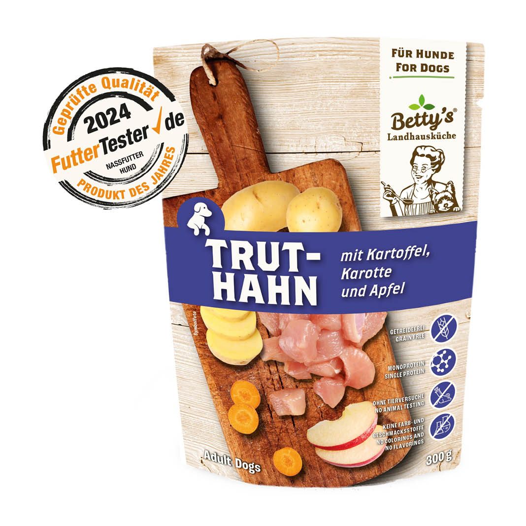 Betty's Landhausküche - Hund - Nassfutter - Truthahn & Kartoffel - Pouch | 10 x 300 g Betty's Landhausküche - Hund - Nassfutter - Truthahn & Kartoffel - Pouch | 10 x 300 g