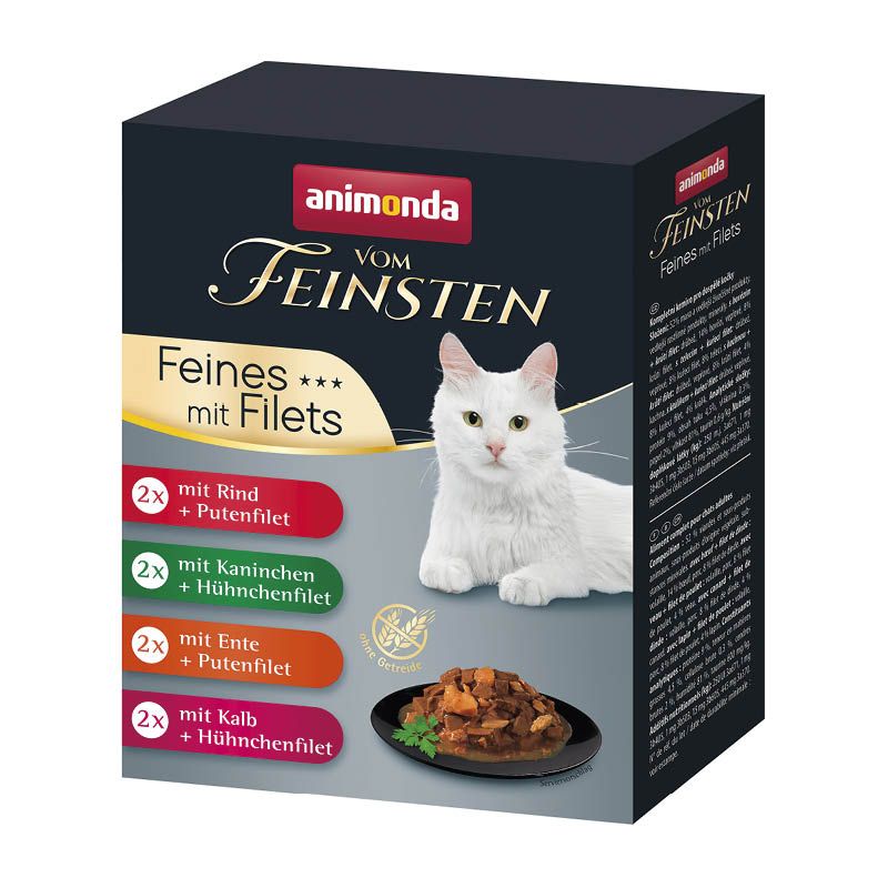 animonda Vom Feinsten - Pouch - Adult - Feines mit Filets - Feine Vielfalt mit Filets | 8 x 85 g
