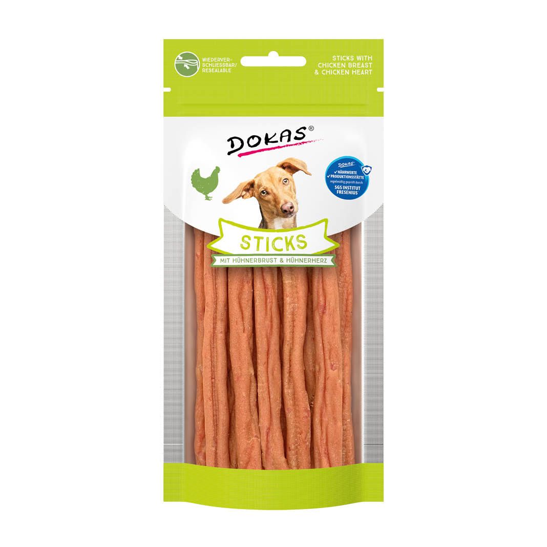 Dokas Sticks mit Hühnerbrust und Hühnerherz | 12 x 60 g