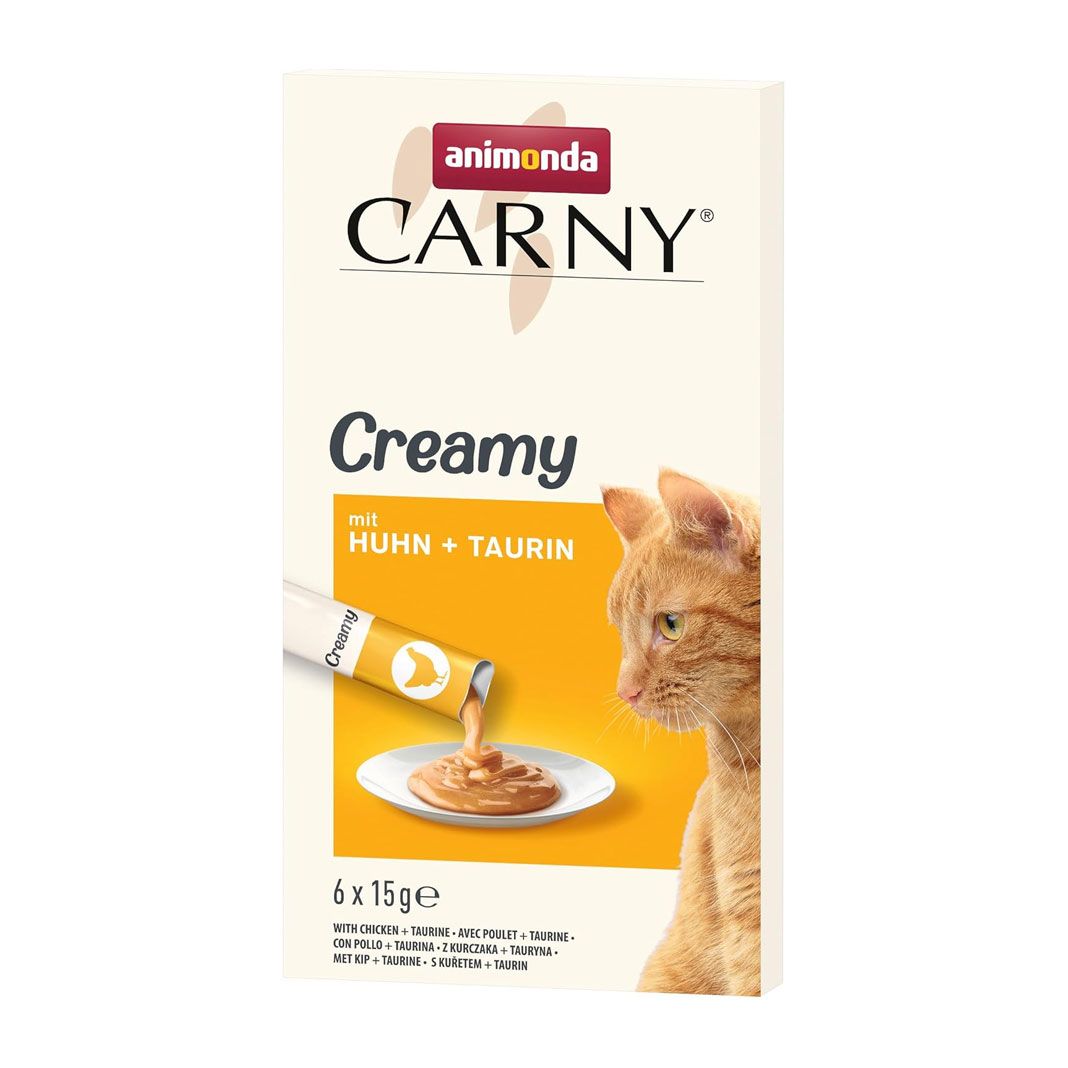 animonda Carny Creamy Adult mit Huhn + Taurin | 6 x 15 g