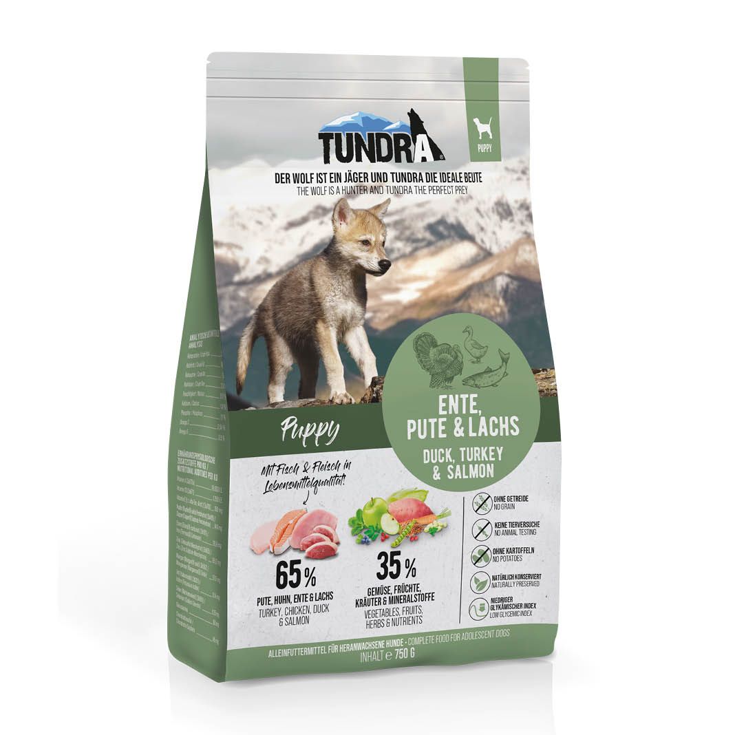 Tundra Dog Puppy Ente, Pute & Lachs | 750 g