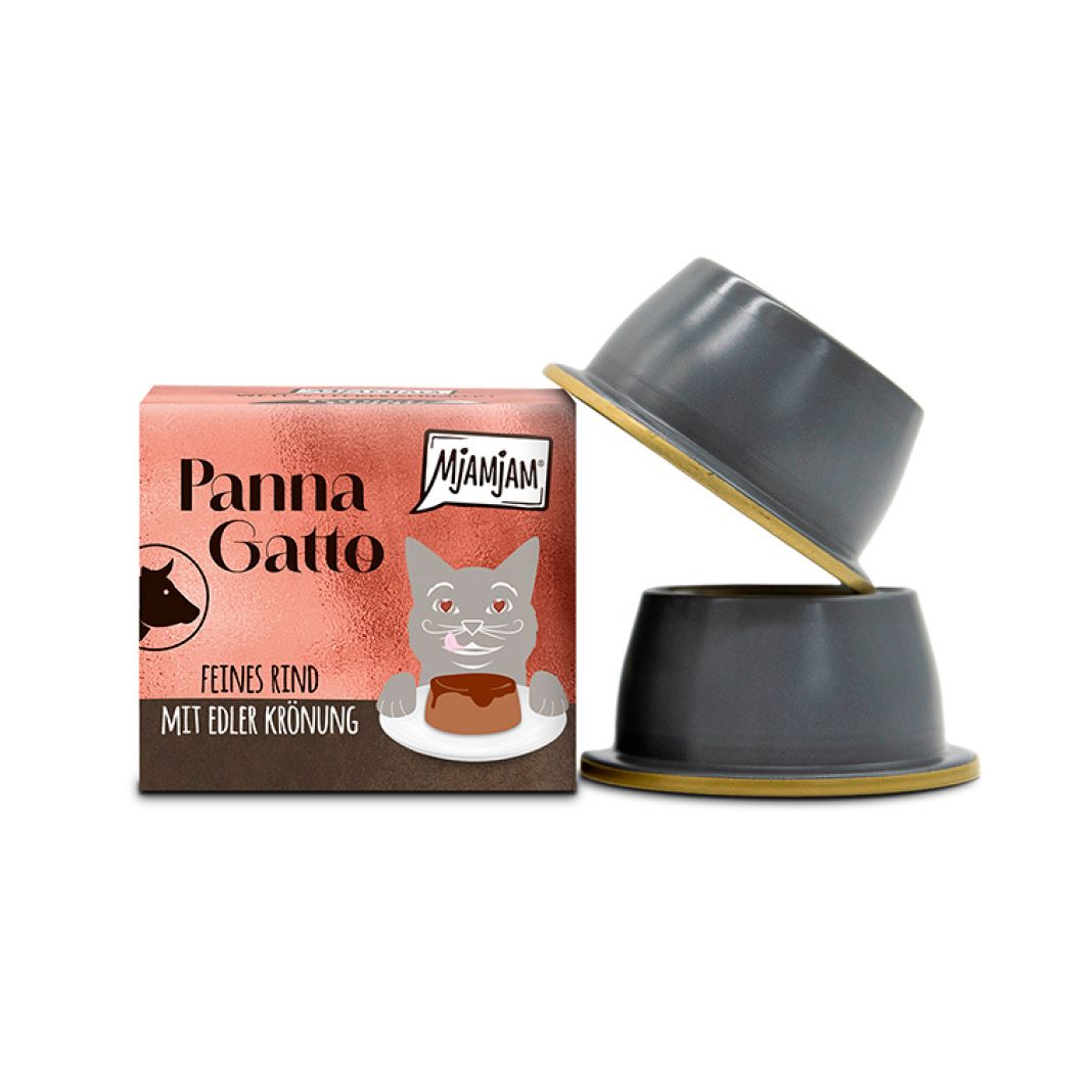 MjAMjAM - Panna Gatto - feines Rind mit edler Krönung (12 x 2 =) | 24 x 80 g MjAMjAM - Panna Gatto