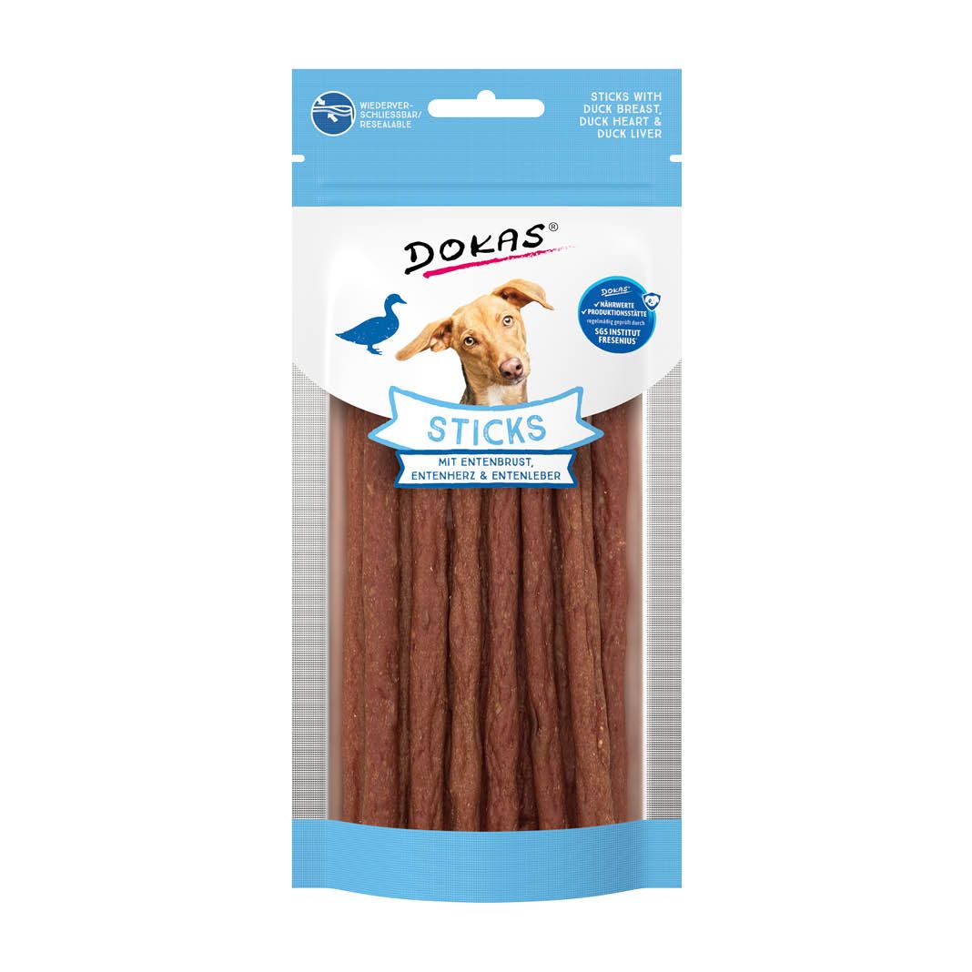Dokas Sticks mit Entenbrust, Entenherz und Entenleber | 12 x 60 g