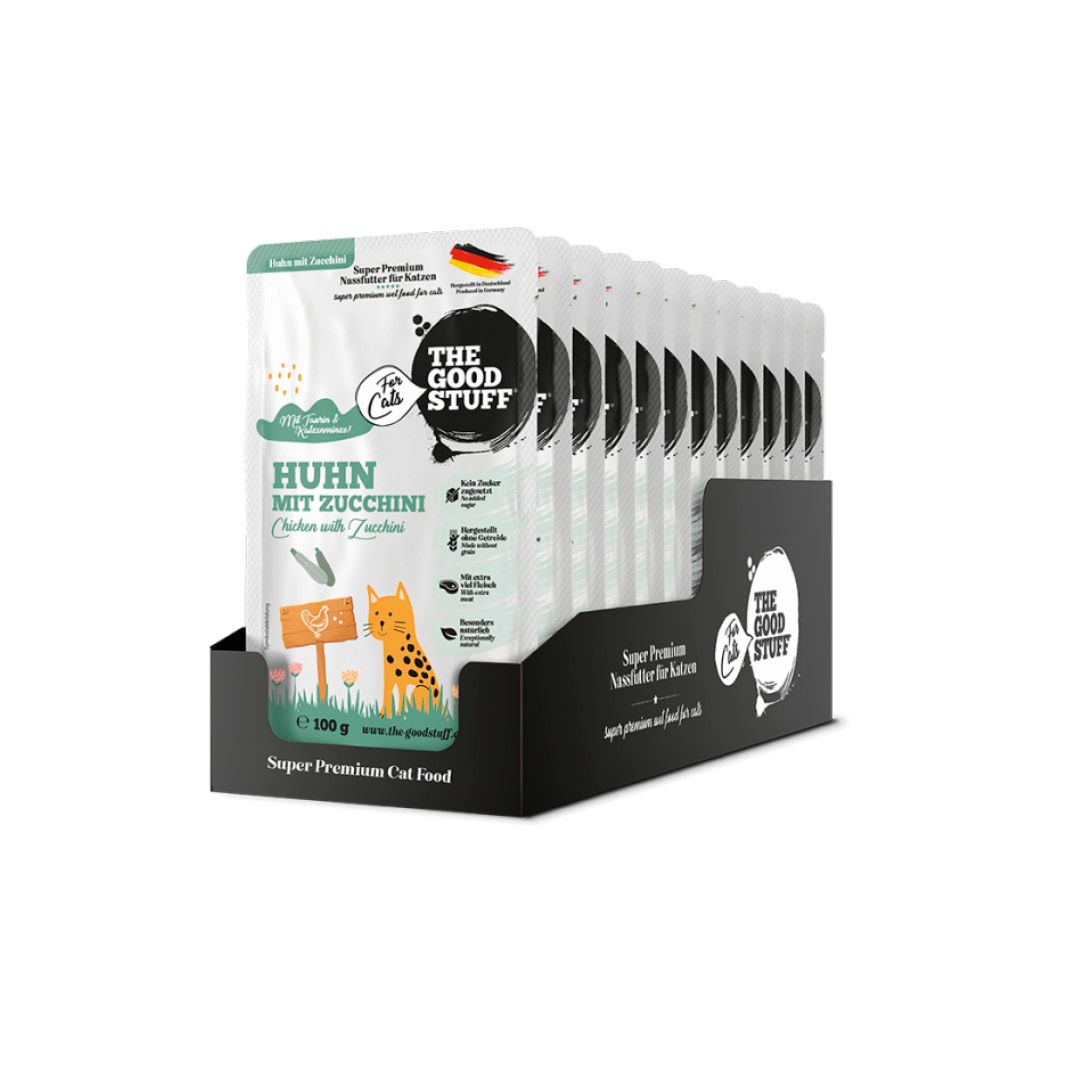 THE GOODSTUFF Huhn mit Zucchini (Pouch) | 12 x 100 g THE GOODSTUFF Nassfutter Katze Pouch