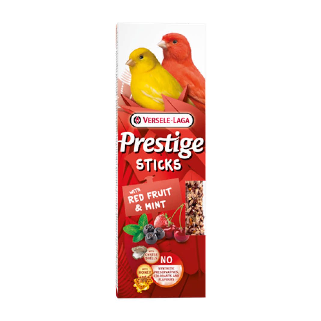 Versele Laga Prestige Sticks Kanarien mit roten Früchten & Minze - 20 Stück | 10 x 60 g
